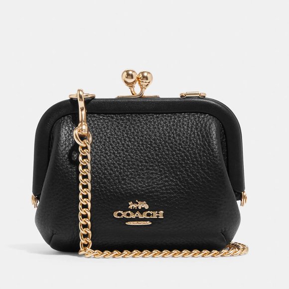Coach Handbags - 🍓 Coach Nora Kisslock Card Case Gold/Black